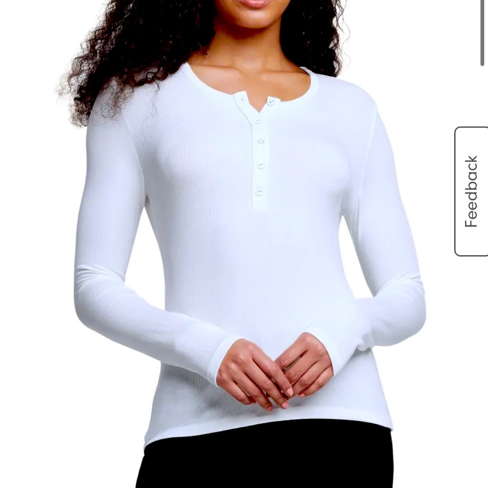 L’agence white Henley top, new with tags, size small